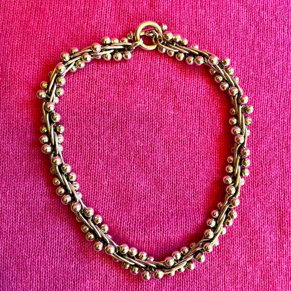 Sterling Silver Barbell Link Choker - Picture 5 of 16